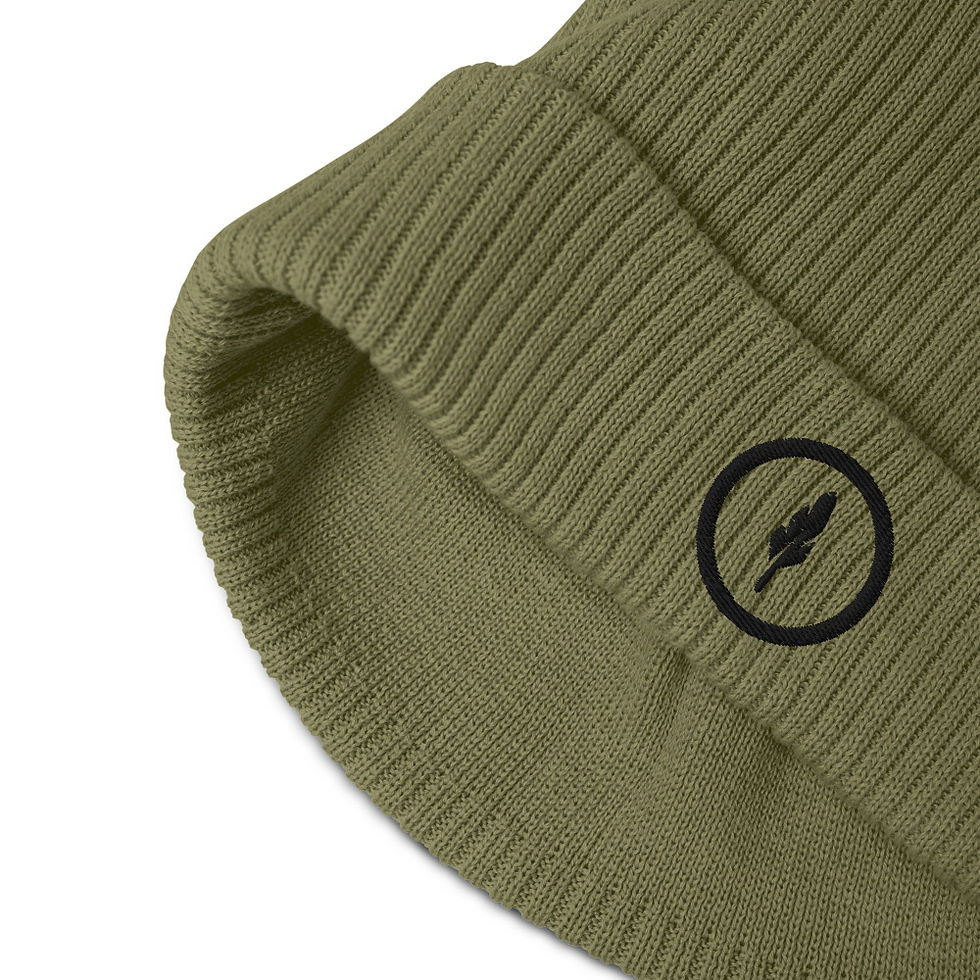 Thumbnail: Organic Goyanu ribbed beanie green