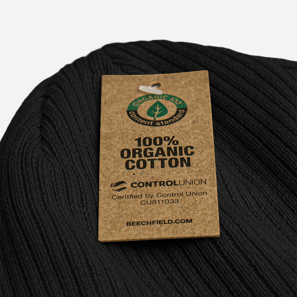 Thumbnail: Organic Goyanu ribbed beanie black