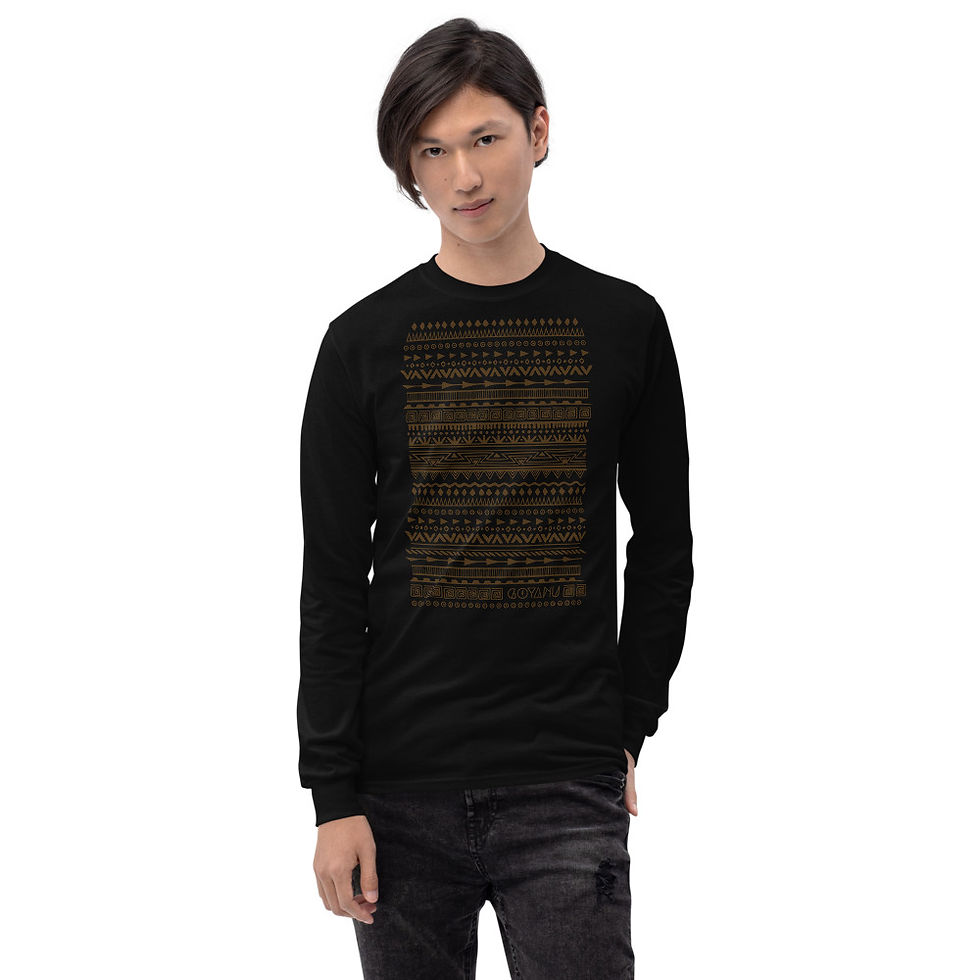Thumbnail: Men's Long Sleeve Shirt Goyanu Tribal Pattern