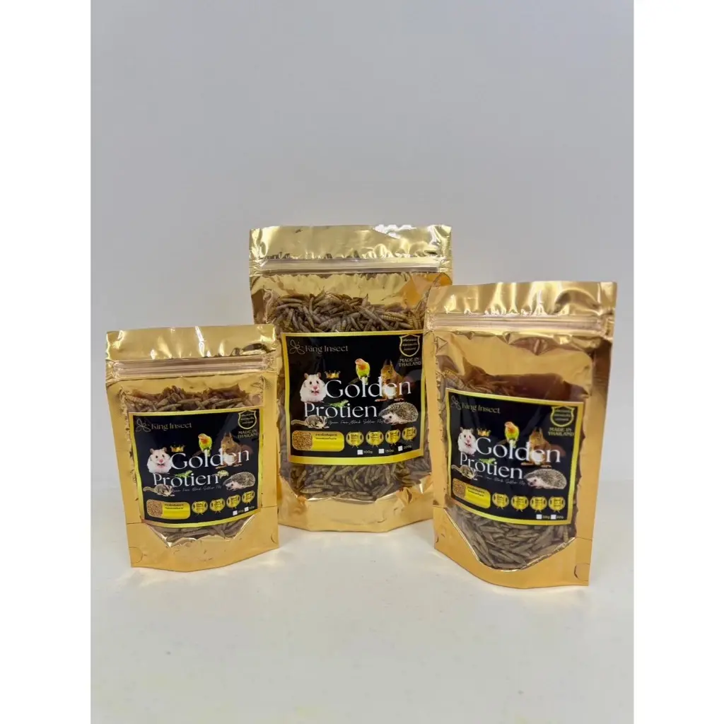 King Insect BSF หนอนแมลงวันลาย อบแห้ง สำหรับสัตว์เลี้ยง ชูการ์ หนู กระรอก ลิง บุ
