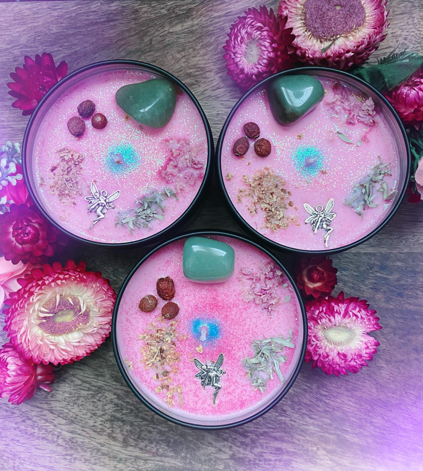 Beltane Blessings Crystal Candle