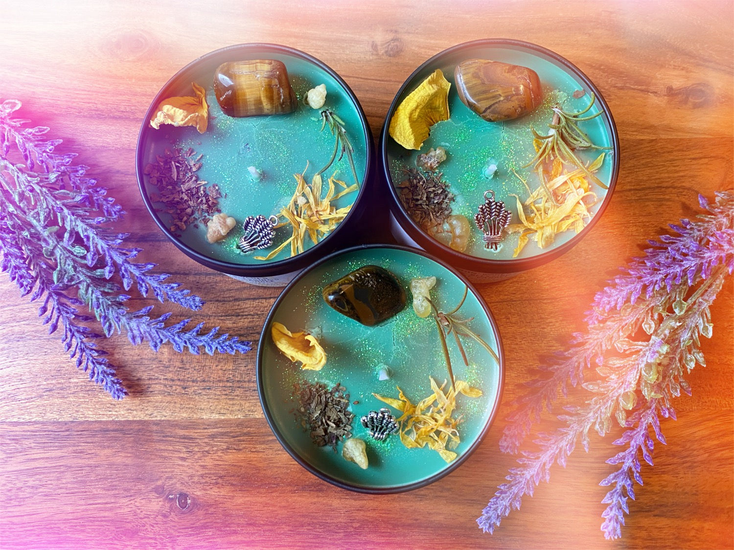 Lammas Blessings Crystal Candle