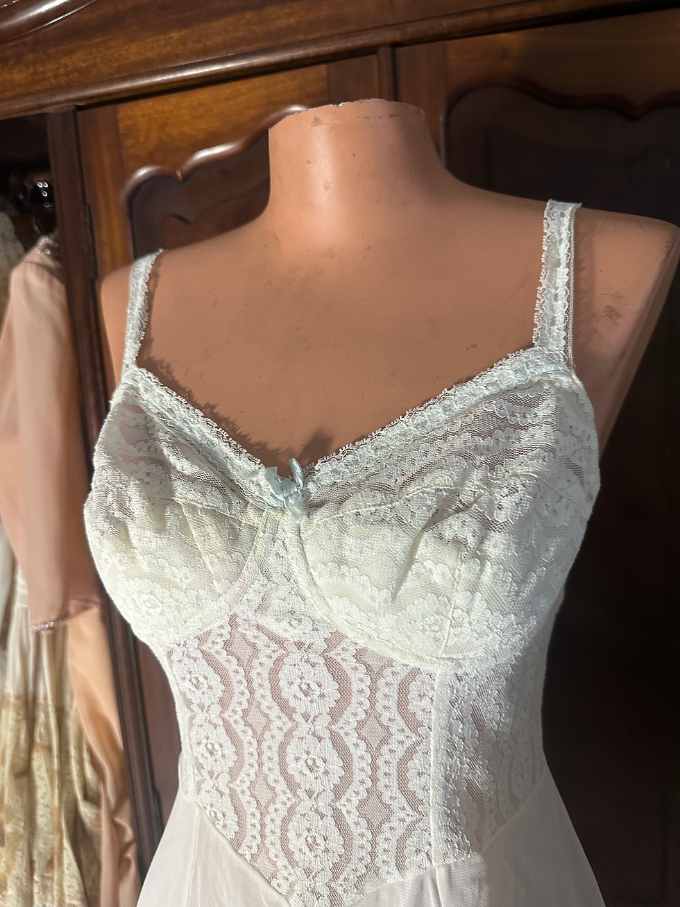 Miniatura: Slip dress camisola vintage 1950 com bojo e zíper costas 