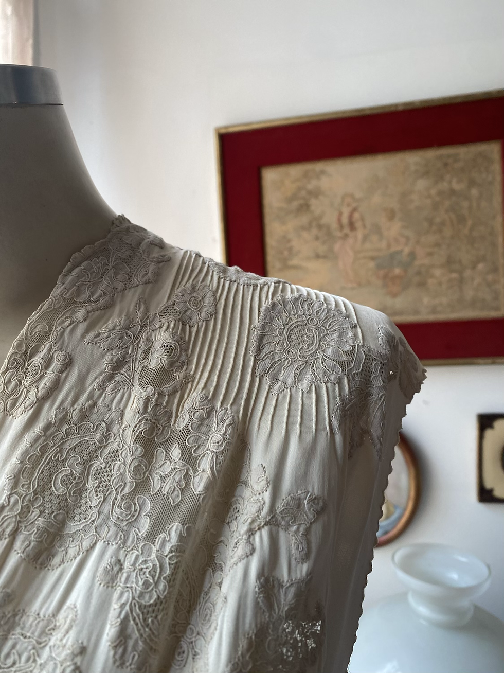 Miniatura: Vestido/camisola 1940s DIVA em seda e rendas valencianas 