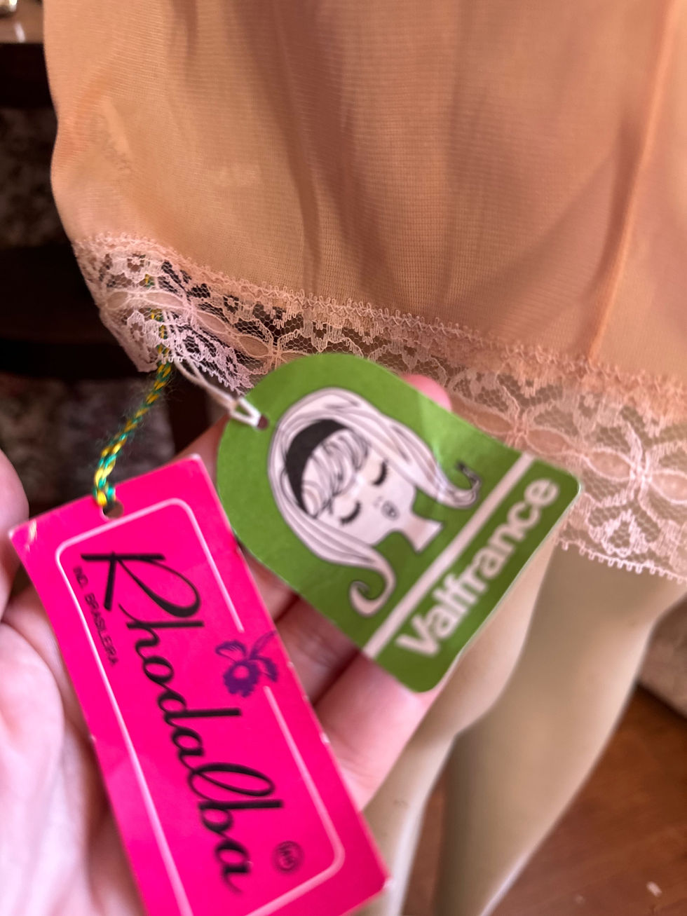 Miniatura:  Slip  deess camisola vintage Rodhia nunca usada nude