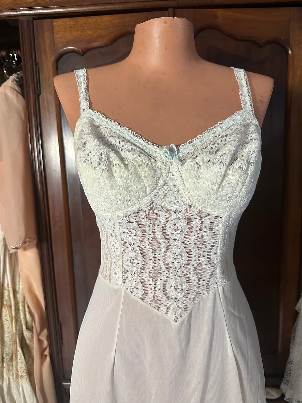 Miniatura: Slip dress camisola vintage 1950 com bojo e zíper costas 