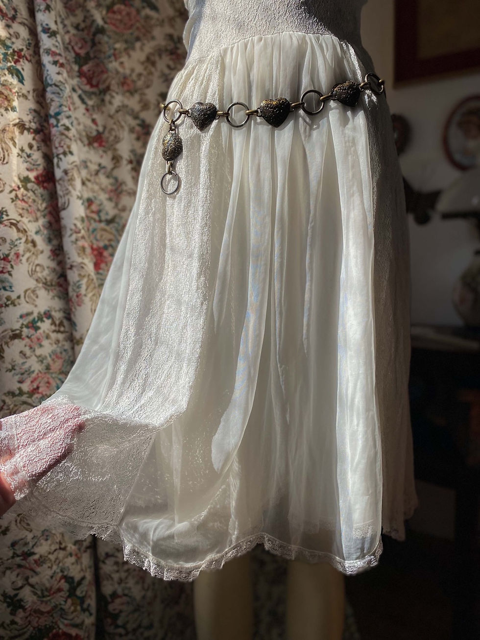 Miniatura: Vestido fada 1980s tule e rendas 