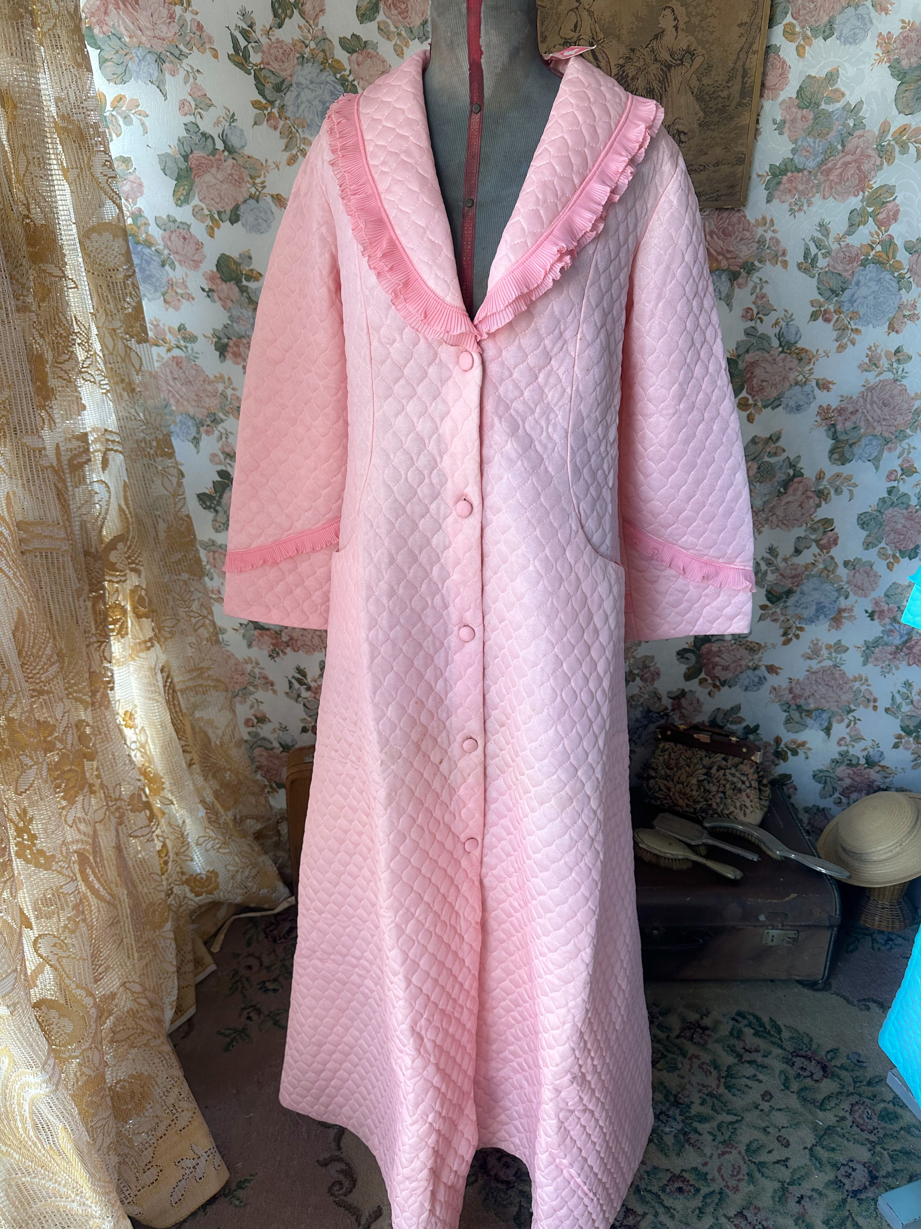 Robe de chambre vintage 1960 rosa matelasse  
