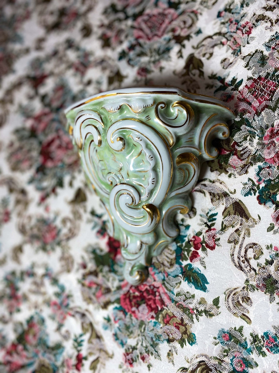 Miniatura: Cachepô vintage porcelana verde