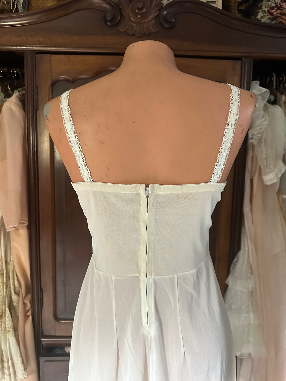 Miniatura: Slip dress camisola vintage 1950 com bojo e zíper costas 
