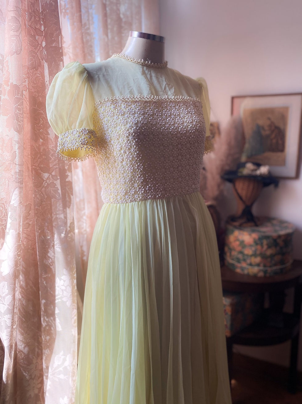 Vestido vintage boneca Yellow dream