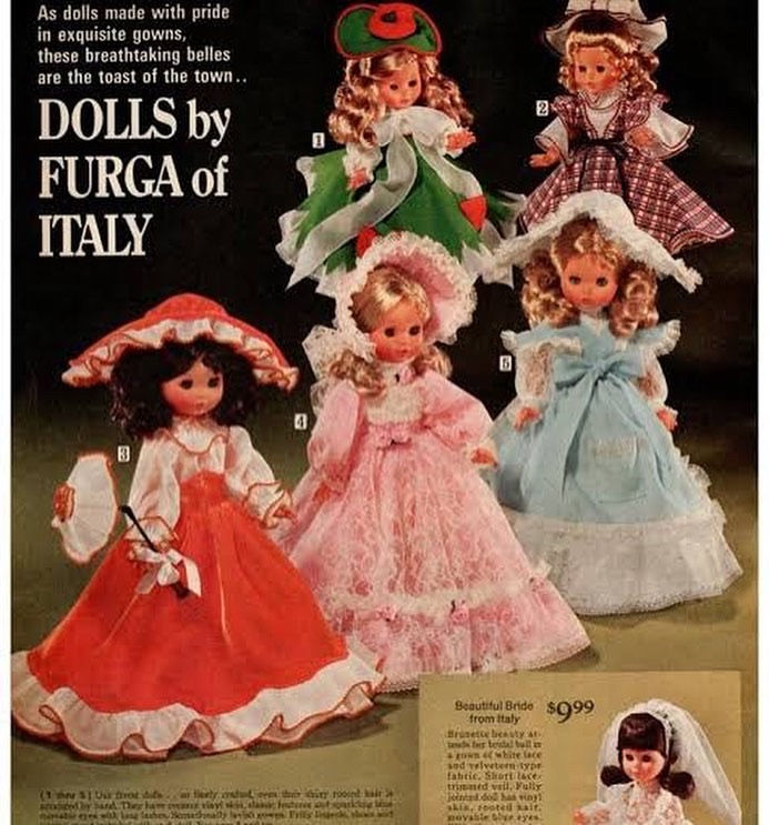 Miniatura: Boneca vintage italiana Furg@ 1970 vitoriana 