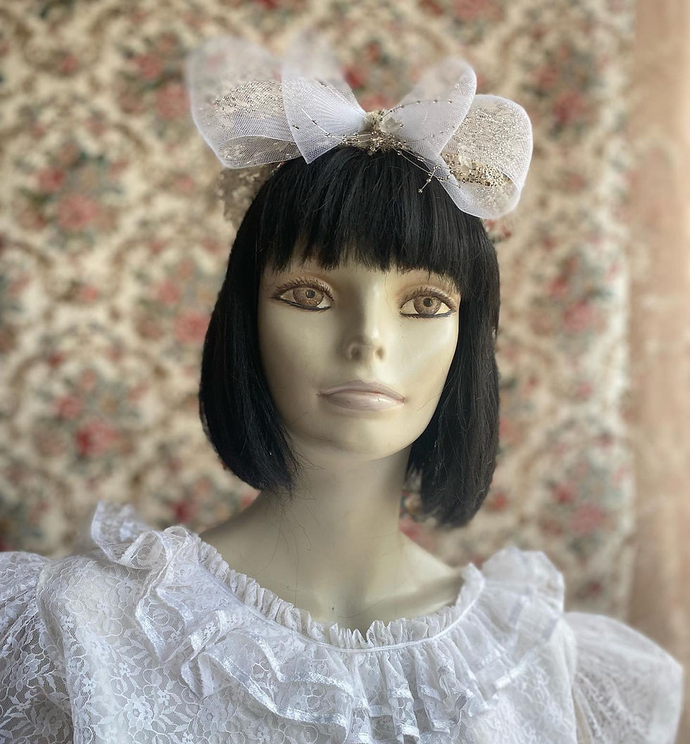 Miniatura: Tiara e luvas casamento vintage anos 80