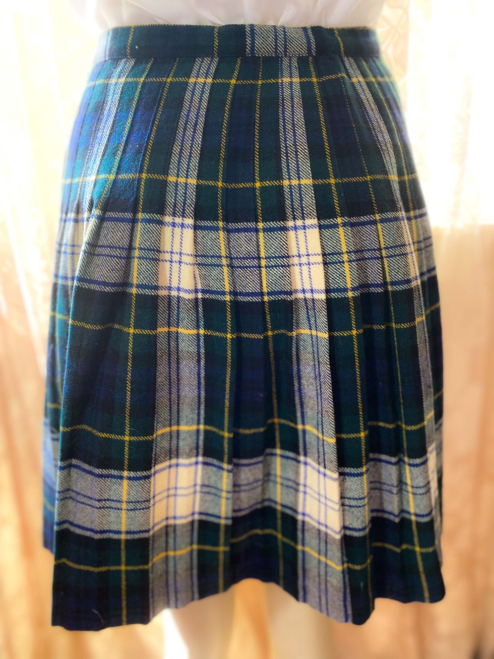 Miniatura: Saia Vintage kilt xadrez azul e verde 