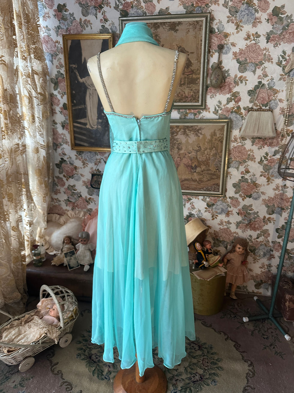 Miniatura: Vestido vintage festa anos 60/70 organza 