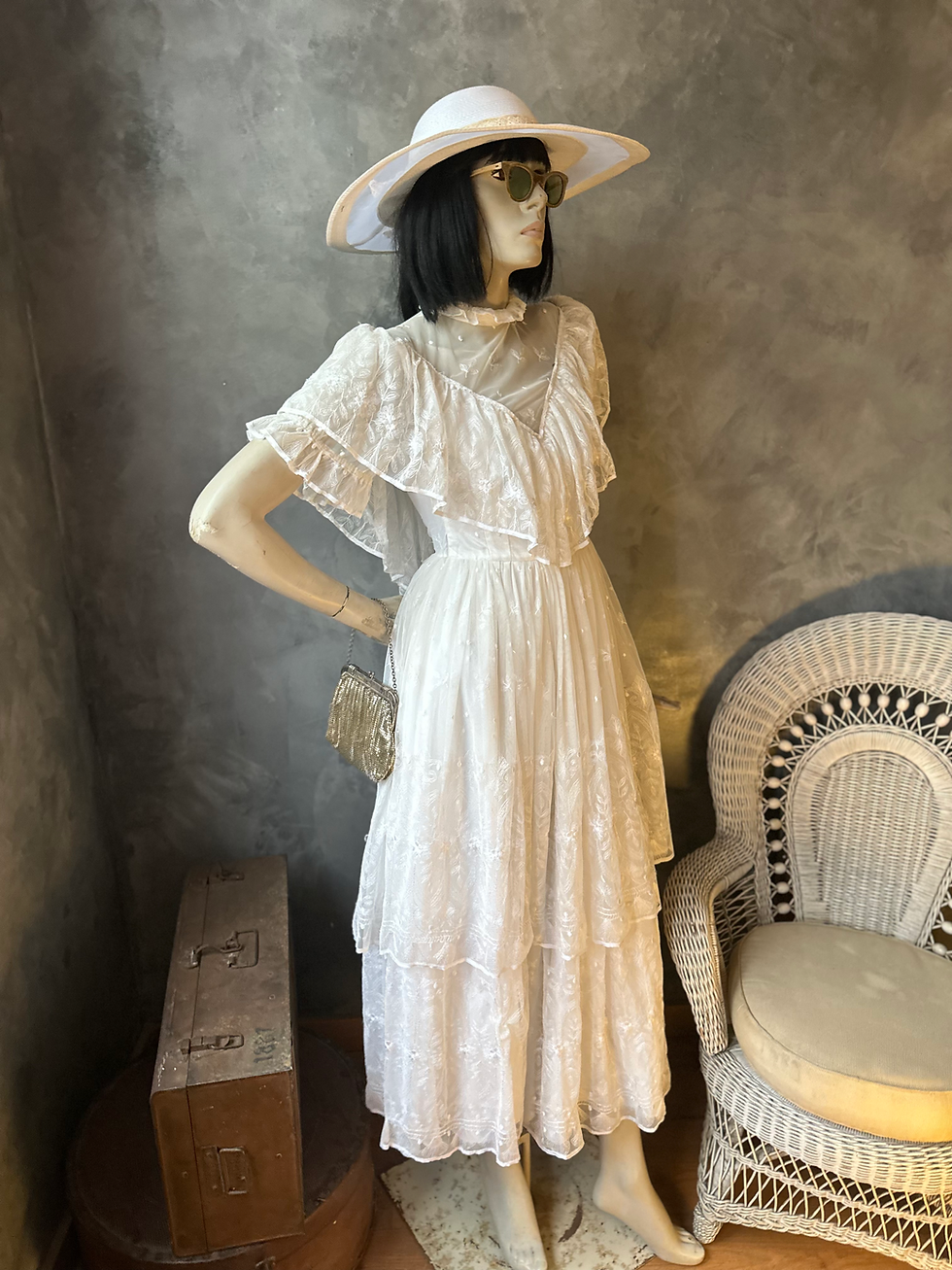 Miniatura: Vestido vintage noiva estilo gunne sax babados 
