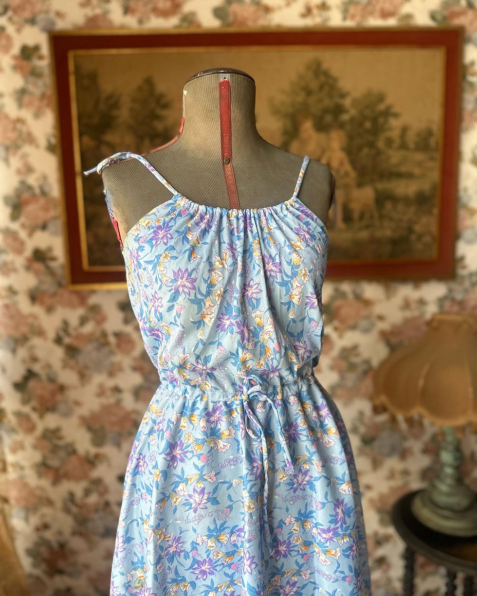 Miniatura: Vestido vintage 1979 liverty azul claro 