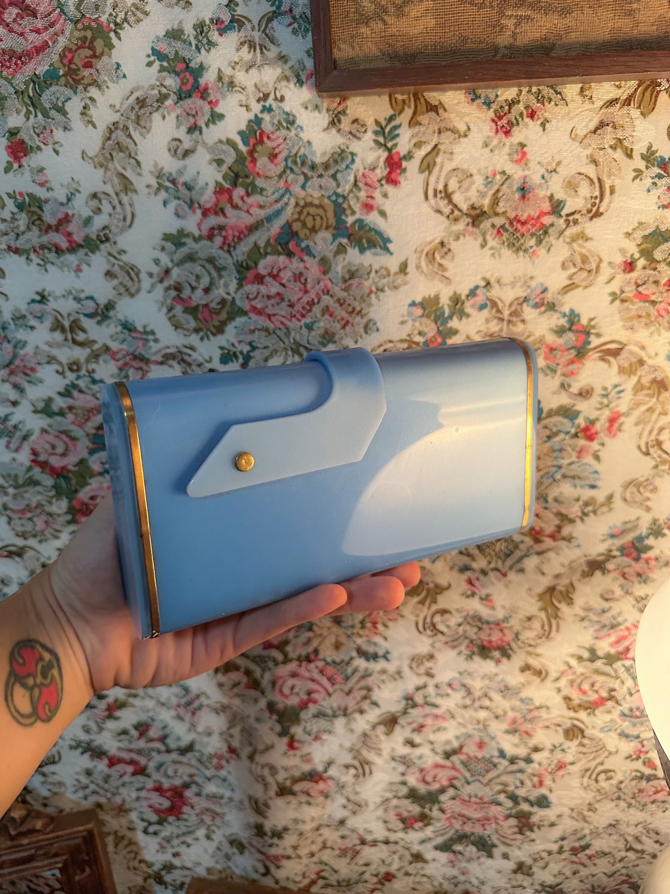 Bolsa vintage baquelite azul azulejo 