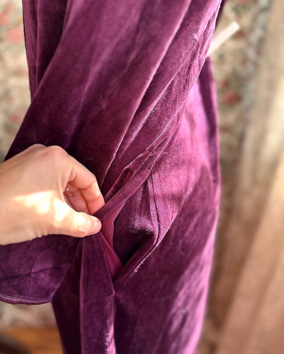 Miniatura: Vestido túnica vintage 60/70 TRIUNPH veludo roxo