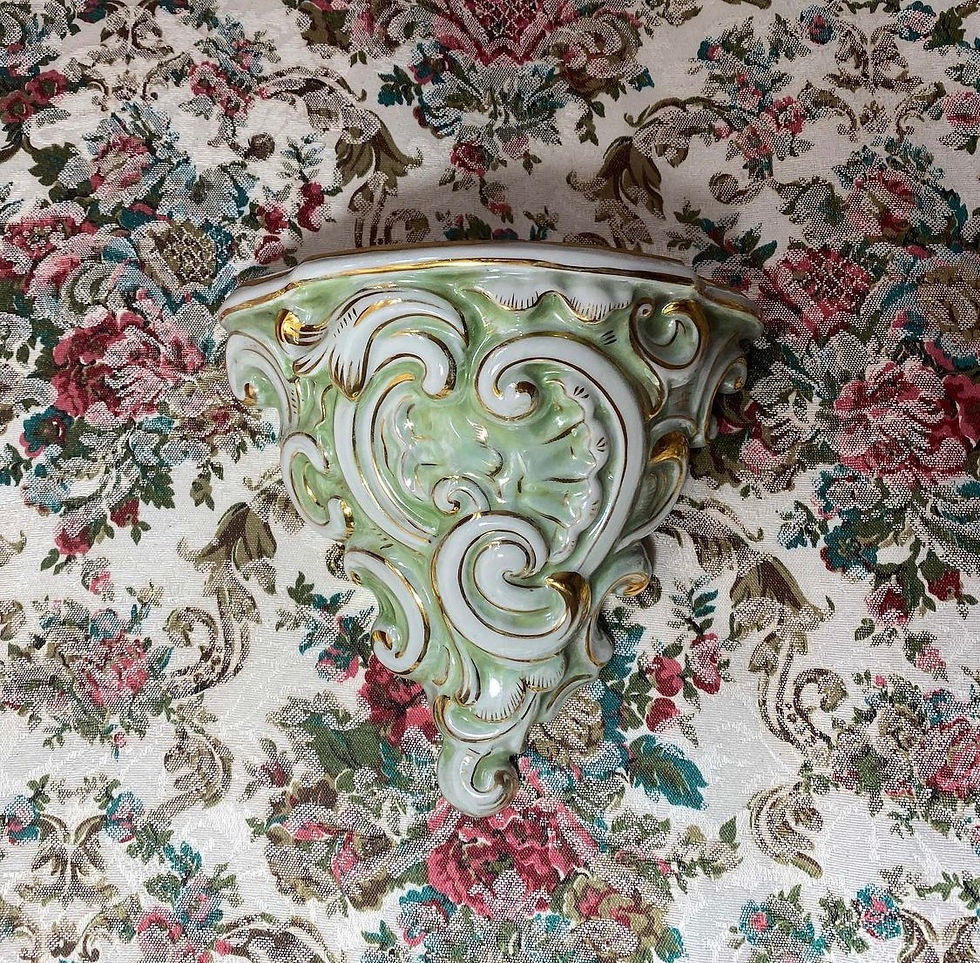 Miniatura: Cachepô vintage porcelana verde