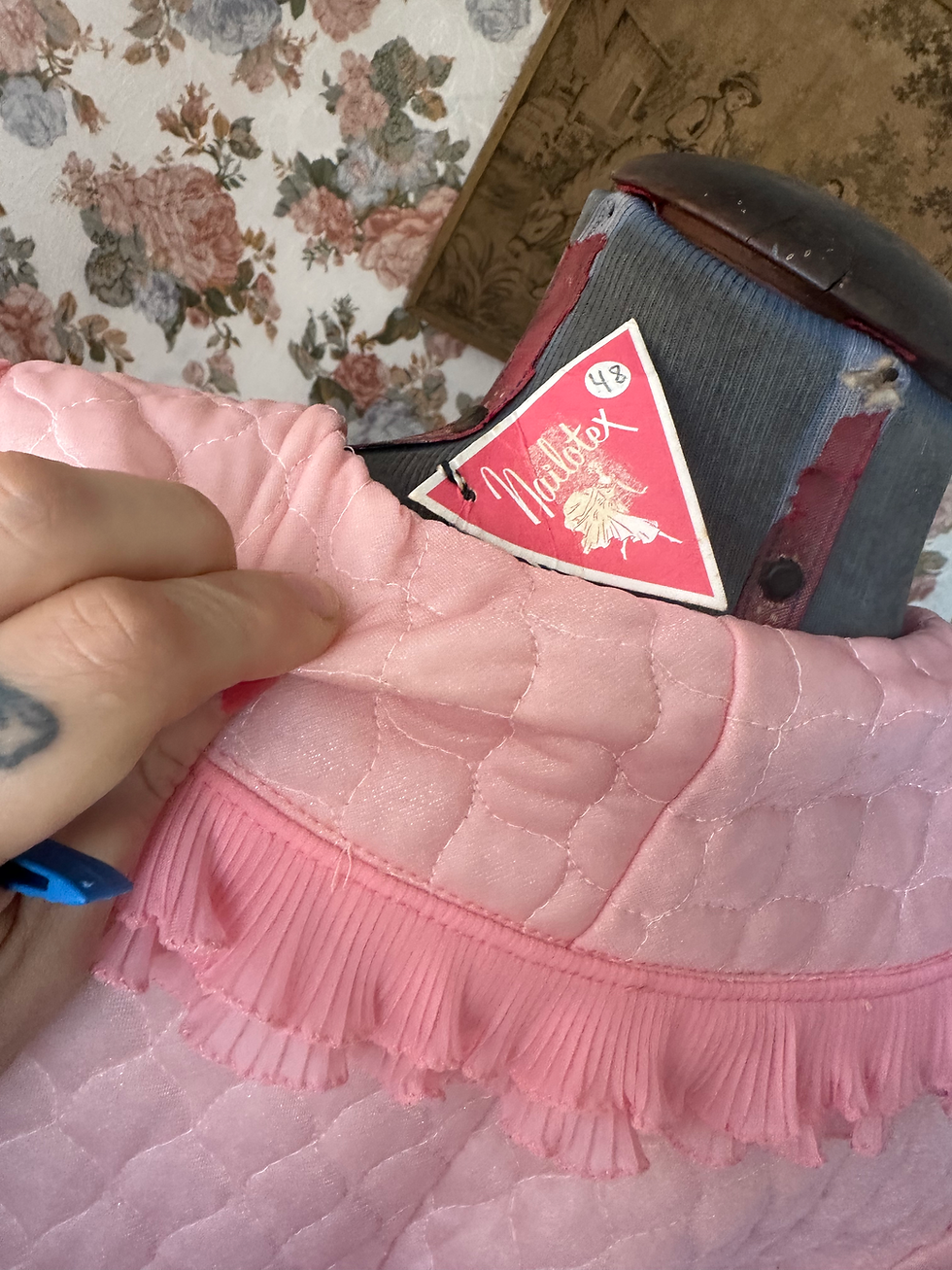 Miniatura: Robe de chambre vintage 1960 rosa matelasse  