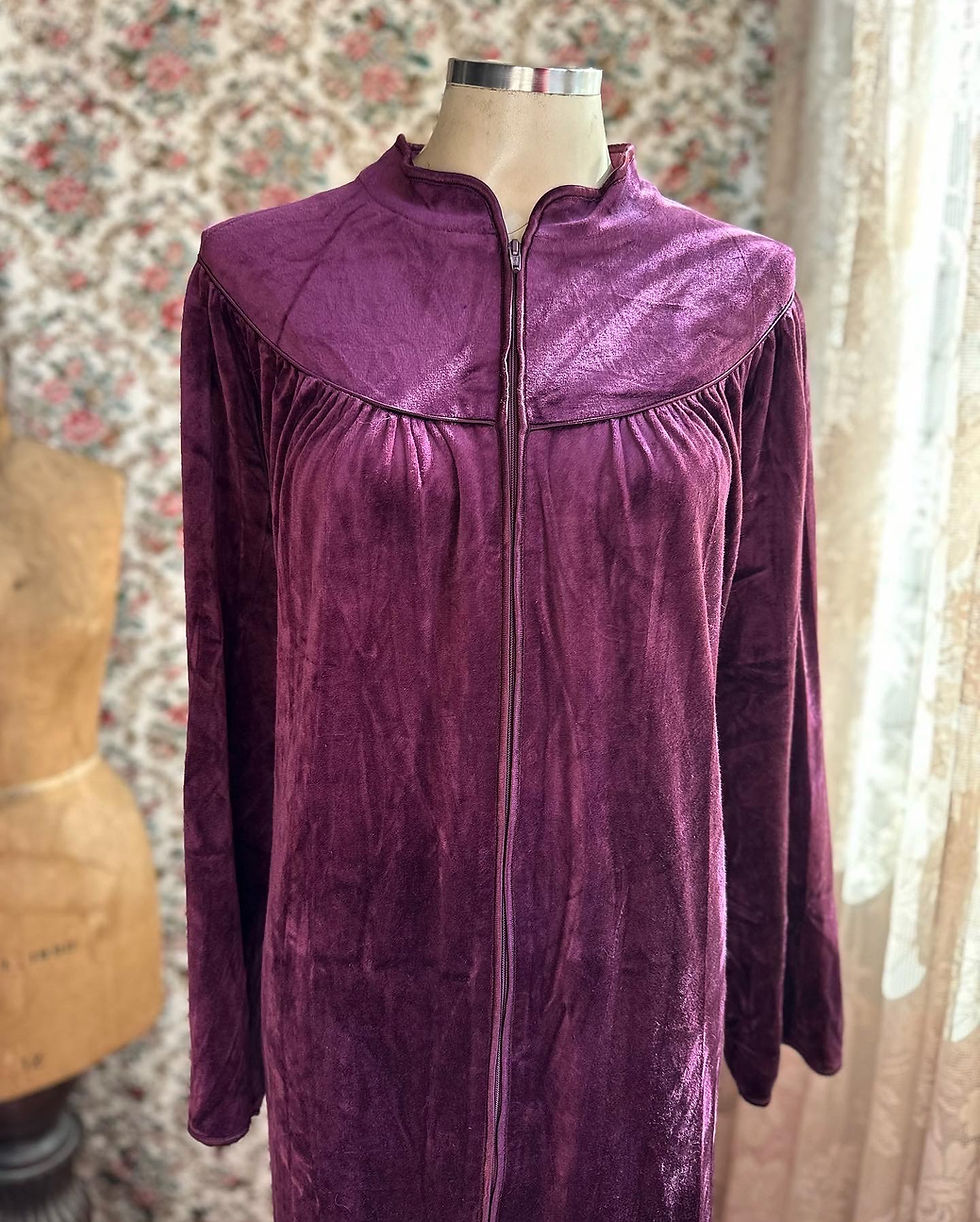 Miniatura: Vestido túnica vintage 60/70 TRIUNPH veludo roxo