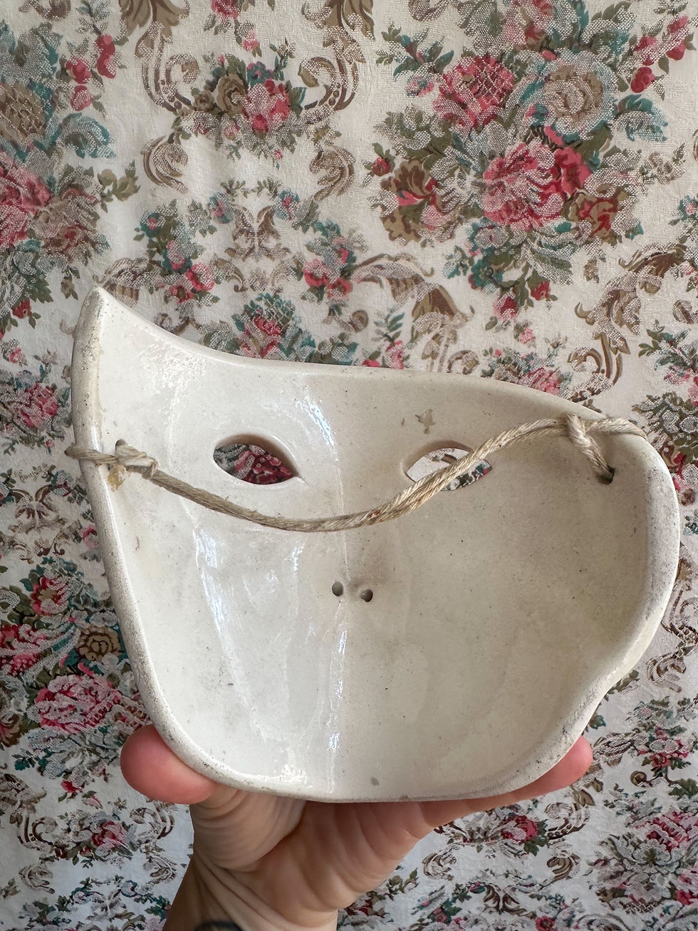 Miniatura: Quadro Máscara cabeça porcelana enfeite parede vintage 