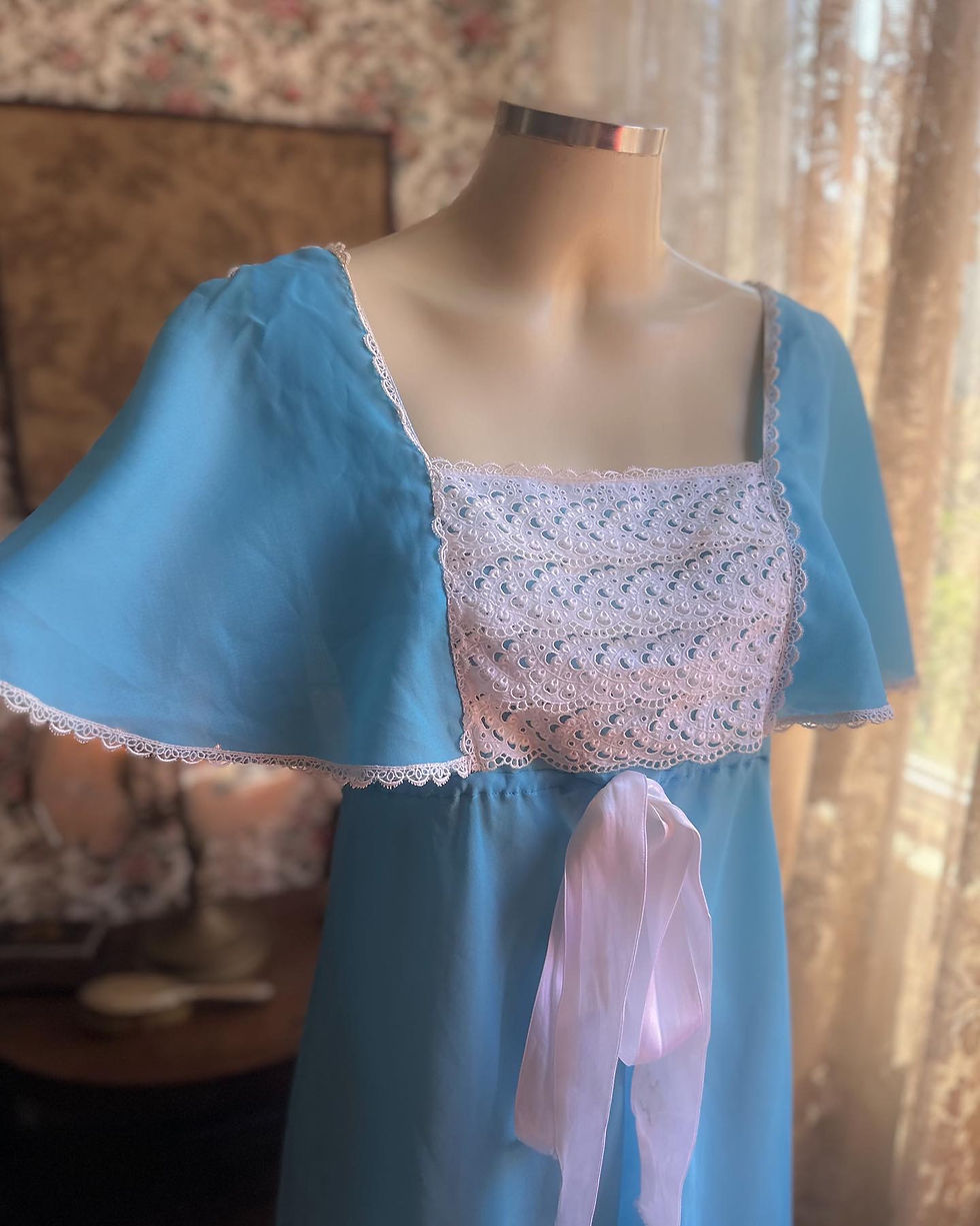 Miniatura: Camisola vintage 1960 DIOR azul celestial
