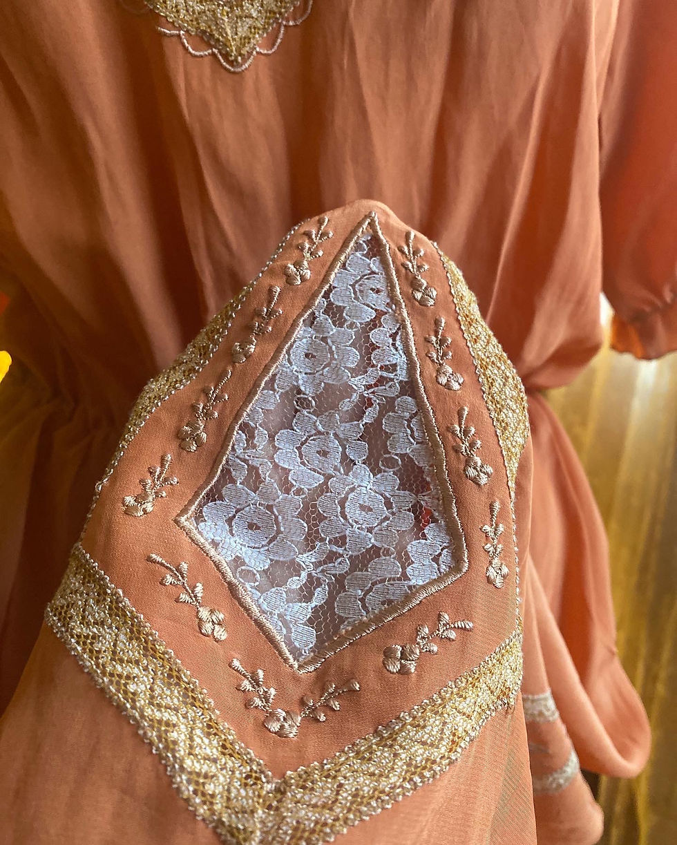 Miniatura: Vestido vintage seda início século XX