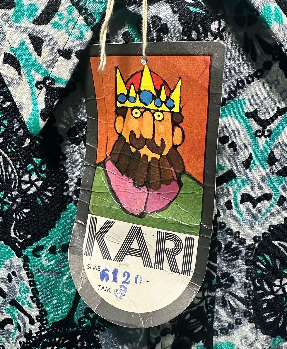 Miniatura: Blusa vintage KARIBE verde e preta 