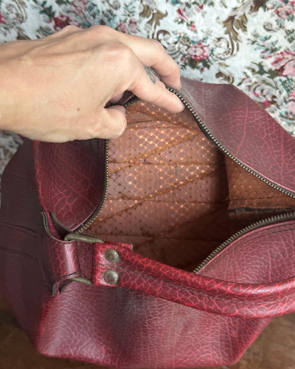 Miniatura: Bolsa vintage frasqueira anos 50/60 vinho