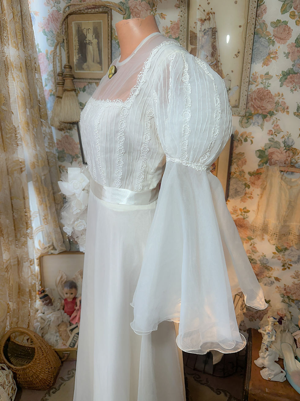 Miniatura: Vestido noiva casamento vintage 1960 manga Julieta 