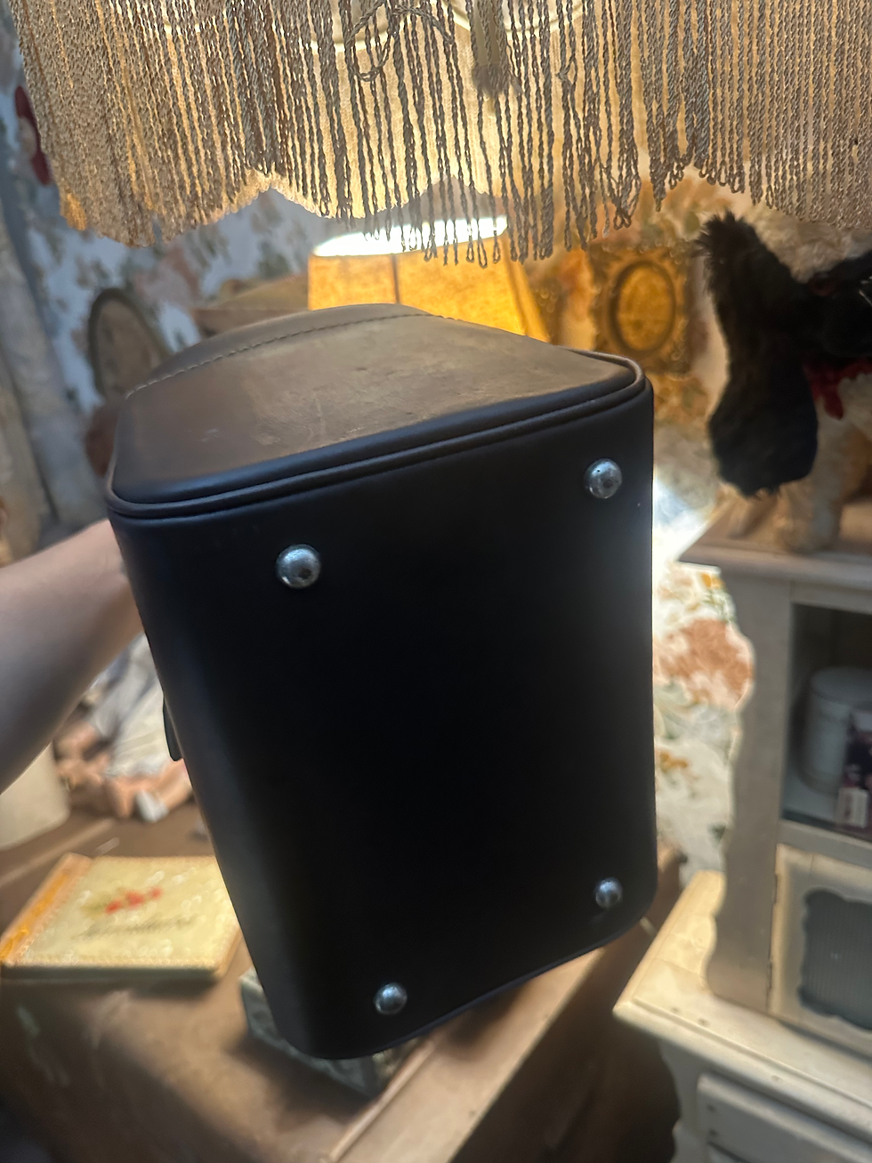 Miniatura: Bolsa maleta frasqueira vintage estruturada couro marrom