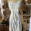 Miniatura: Slip dress camisola vestido vintage 1950 seda flores pastéis 