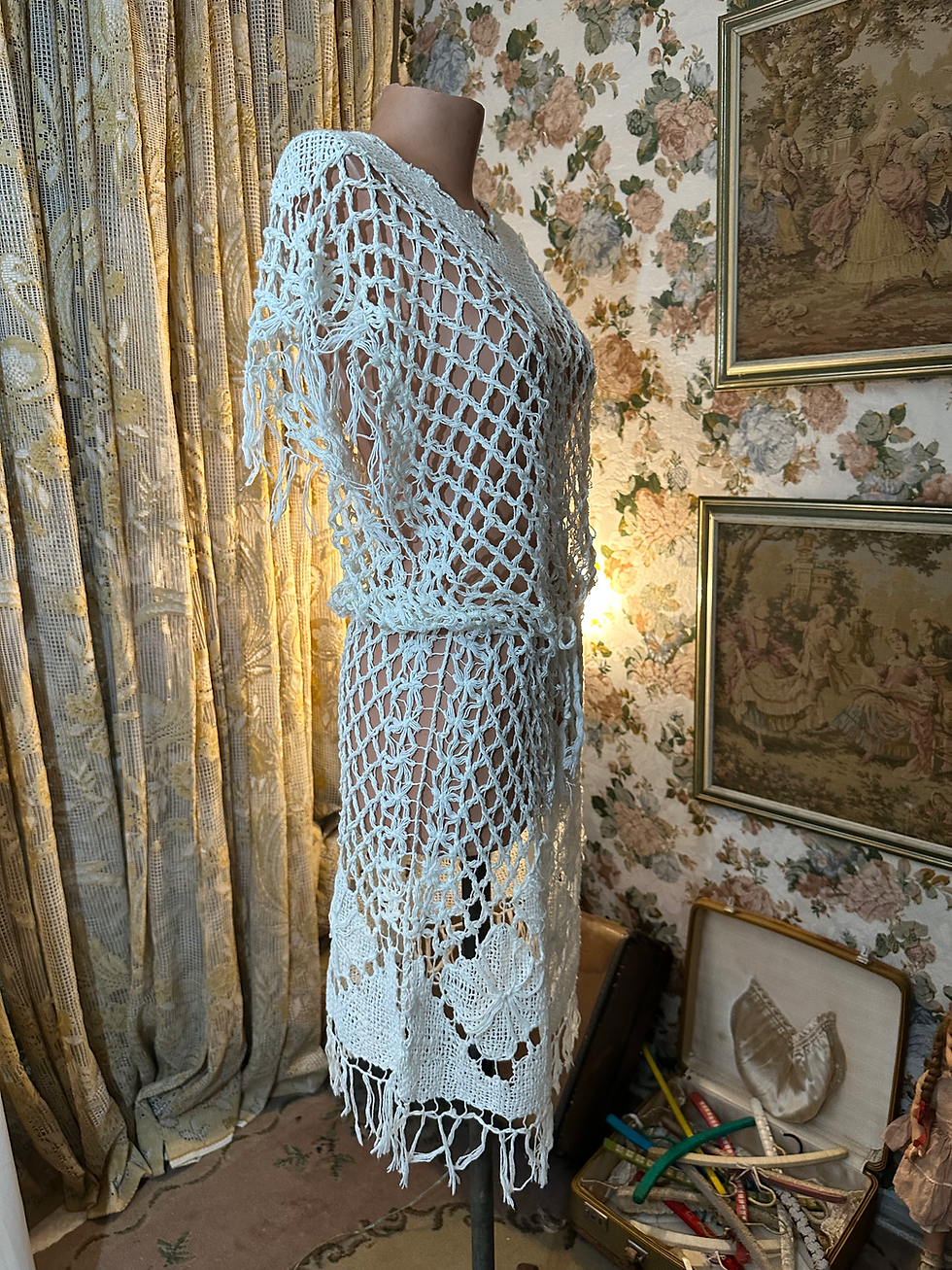 Miniatura: Vestido vintage crochê modelo  anos 20