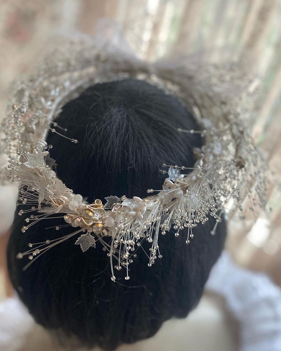 Miniatura: Tiara e luvas casamento vintage anos 80