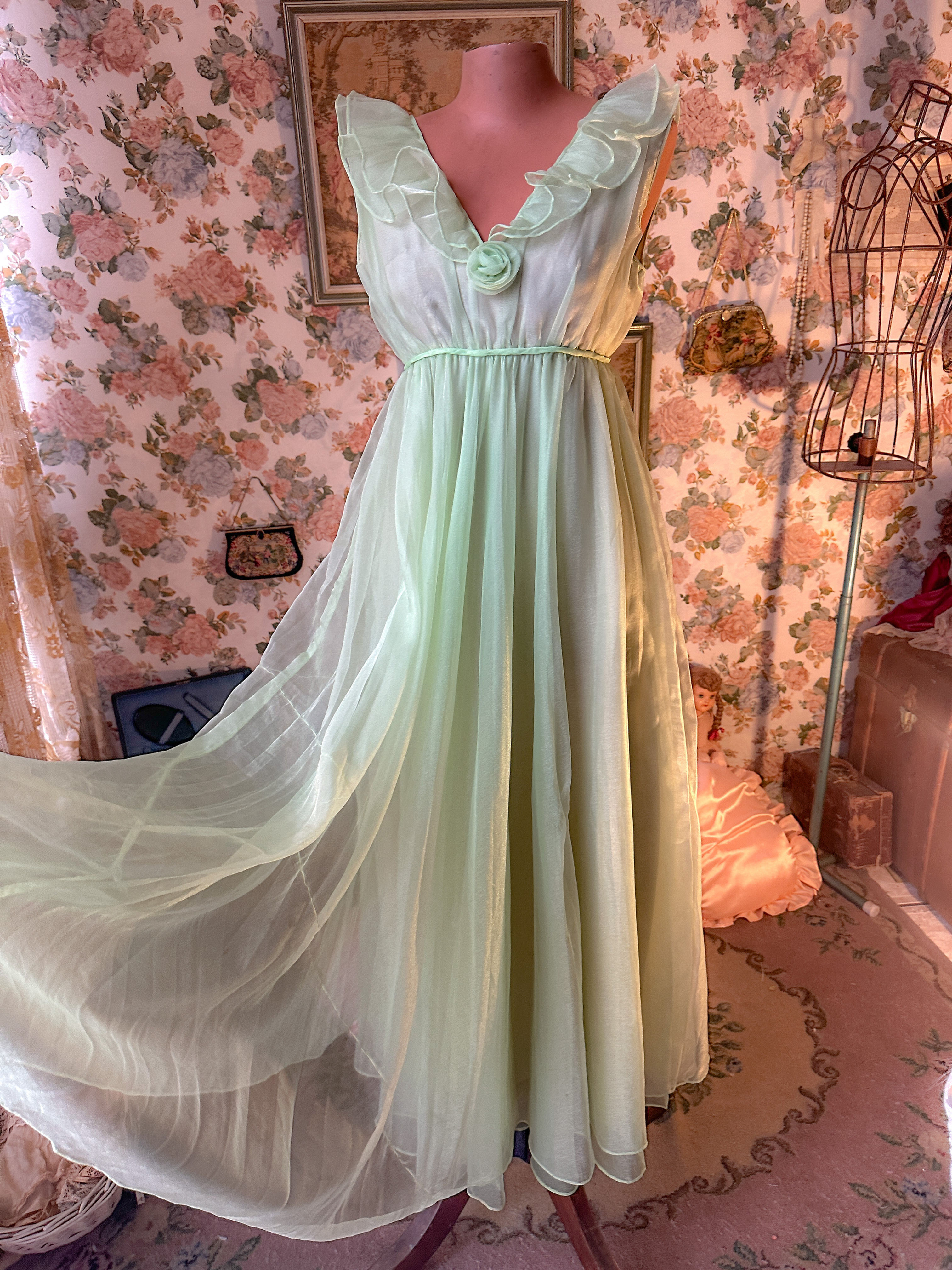 Vestido vintage 1960 festa longo