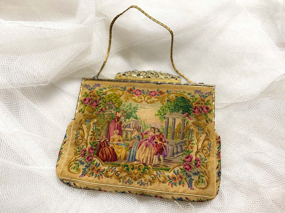 Miniatura: Bolsa gobelin francesa rococó início século XX