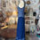 Miniatura: Vestido vintage incrível 1970 crochê azul e branco e saia rodada 