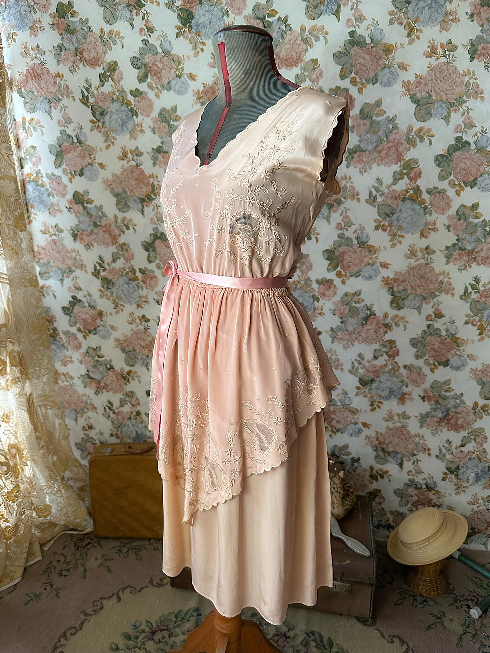 Miniatura: Vestido vintage seda com bordados 1910