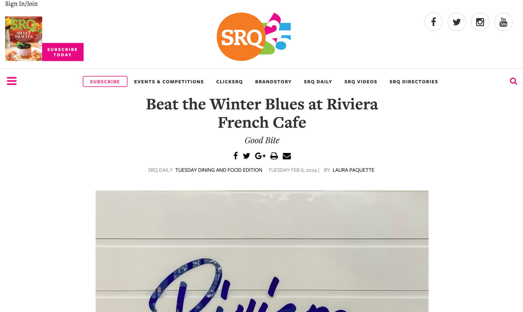 Beat the Winter Blues at Riviera French Cafe