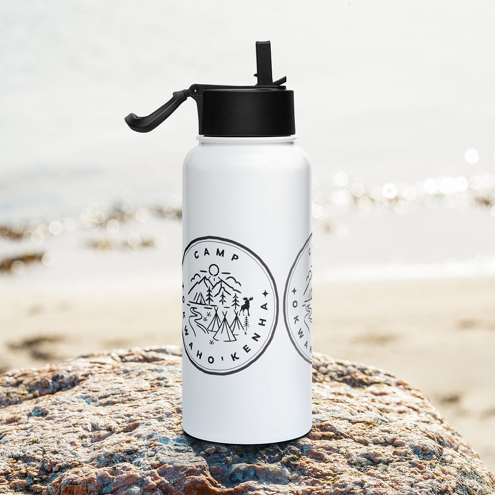 Thumbnail: Camp Okwaho’kenha Stainless steel water bottle with a straw lid
