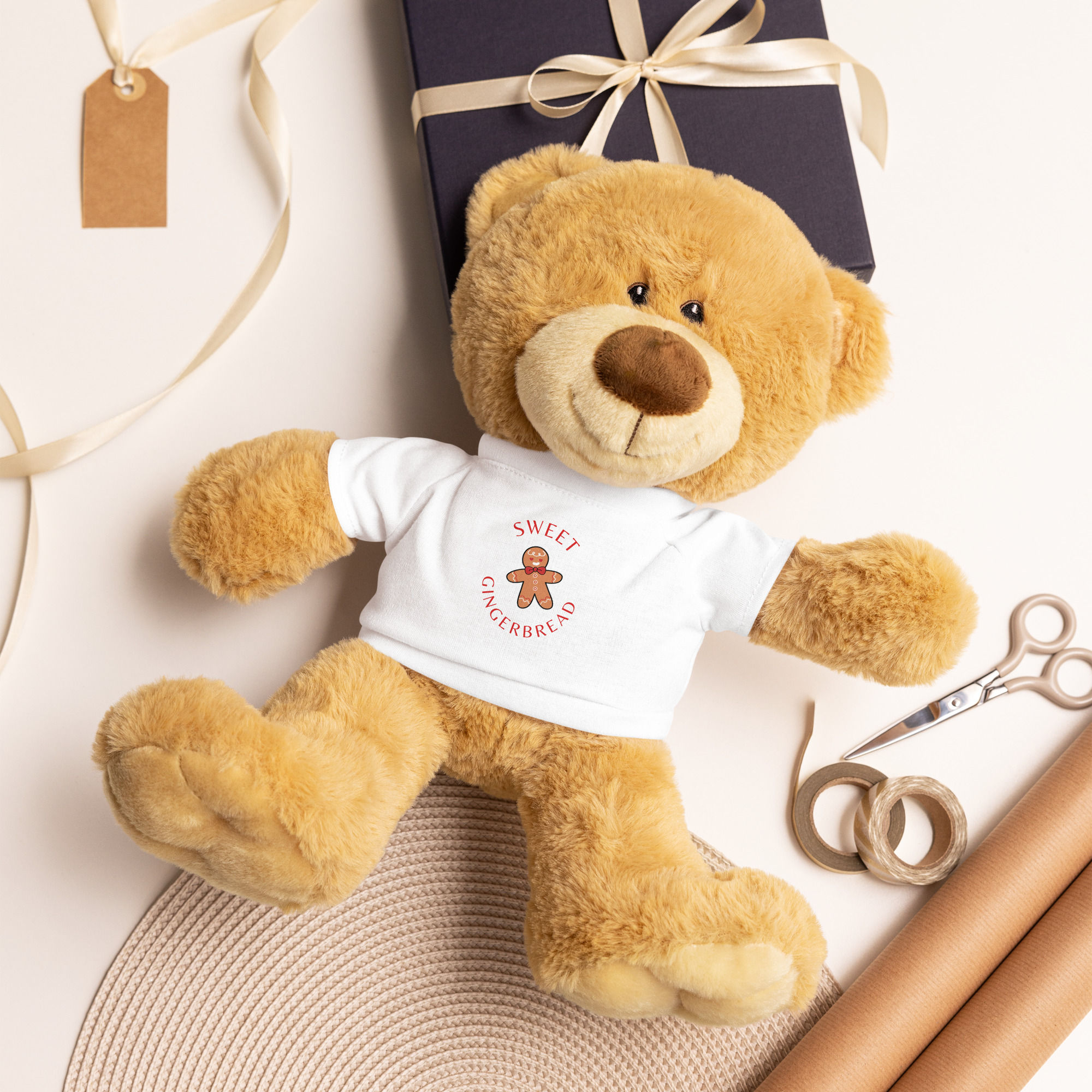 Sweet Gingerbread Teddy bear with a t-shirt