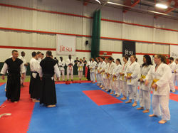 Yellow belts receiving medals