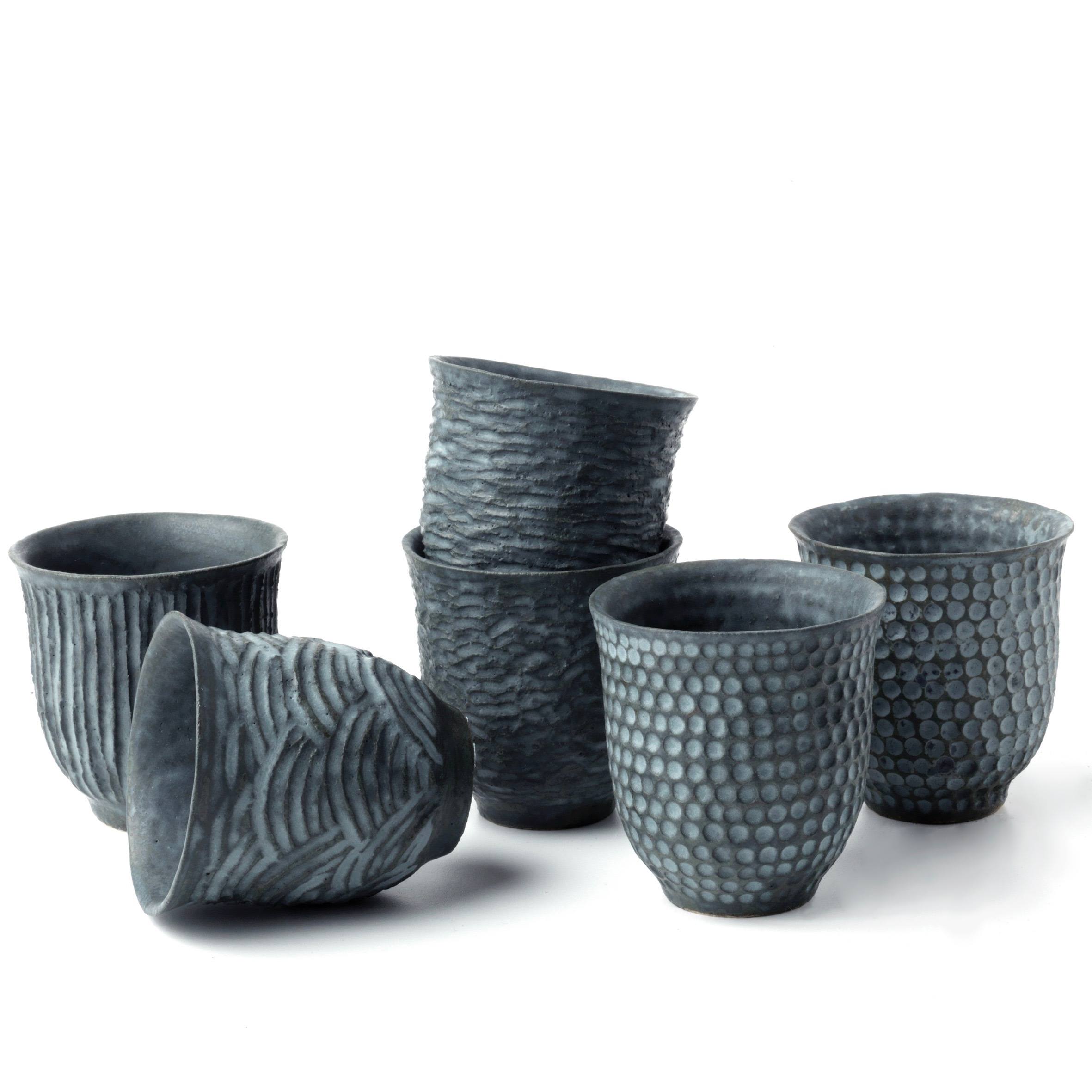 tasses gris bleu