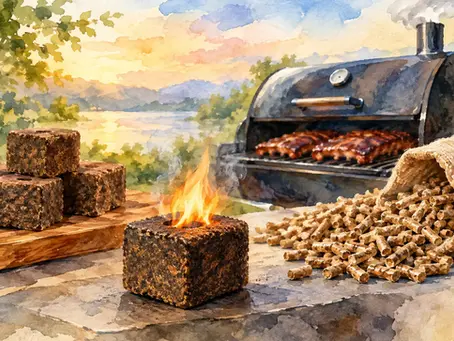 Mojobricks Bar-B-Qubes® Versus or in conjunction with Pellets for Better Barbecue
