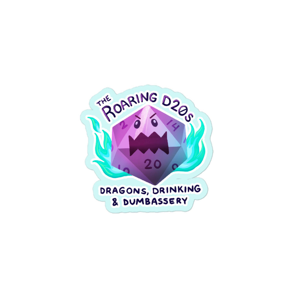 The Roaring D20s Logo Sticker