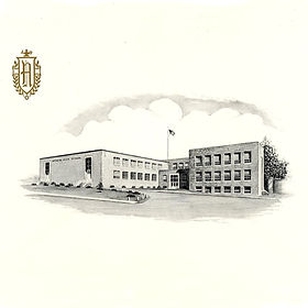 Athens High School as it appeared on the Class of 1964 Graduation Announcements.