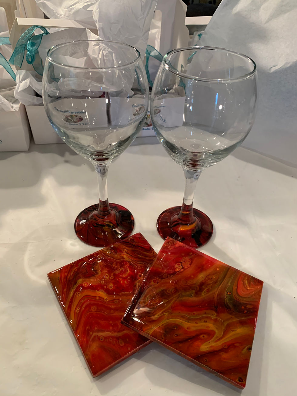 Thumbnail: Stock Wine and Coaster Set "Date Night"