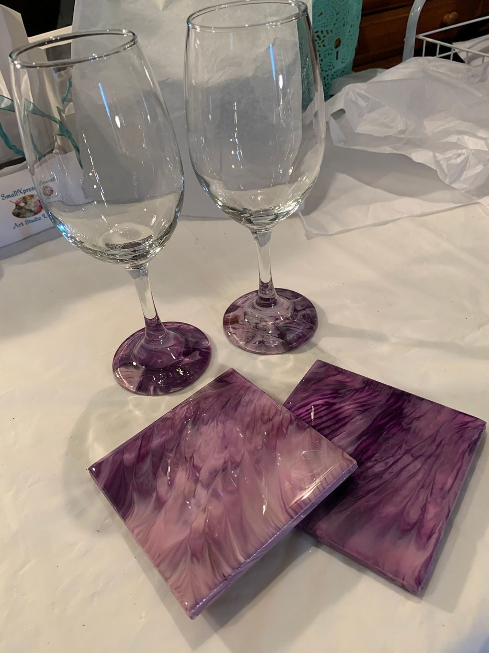 Thumbnail: Stock Wine and Coaster Set "Date Night"